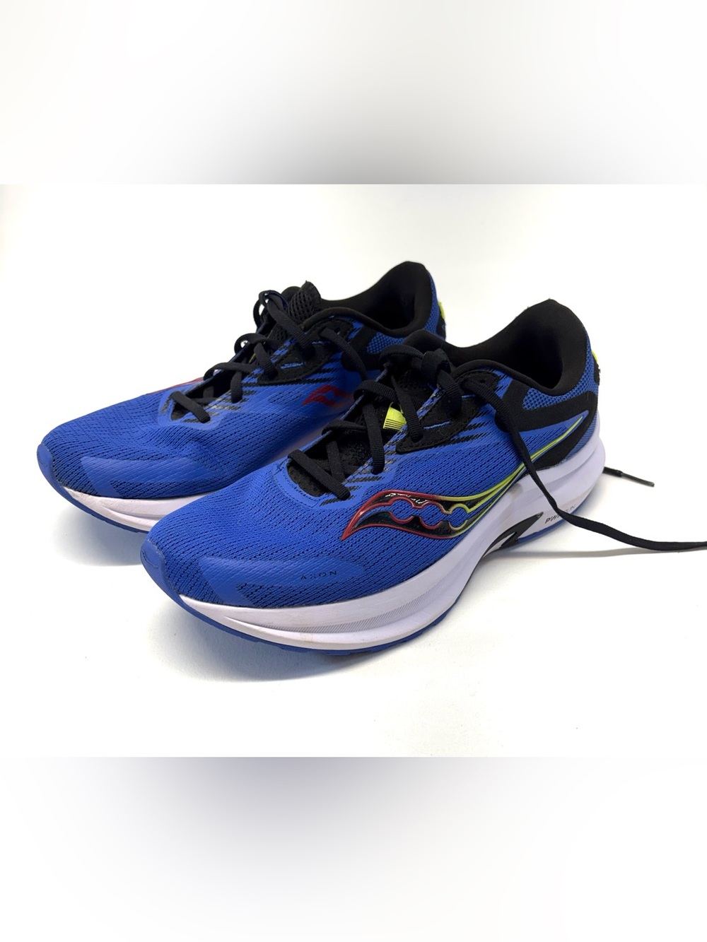 Saucony Axon 2 Max Cushion Running Shoes Men's 9.5 Blue Raz/Acid